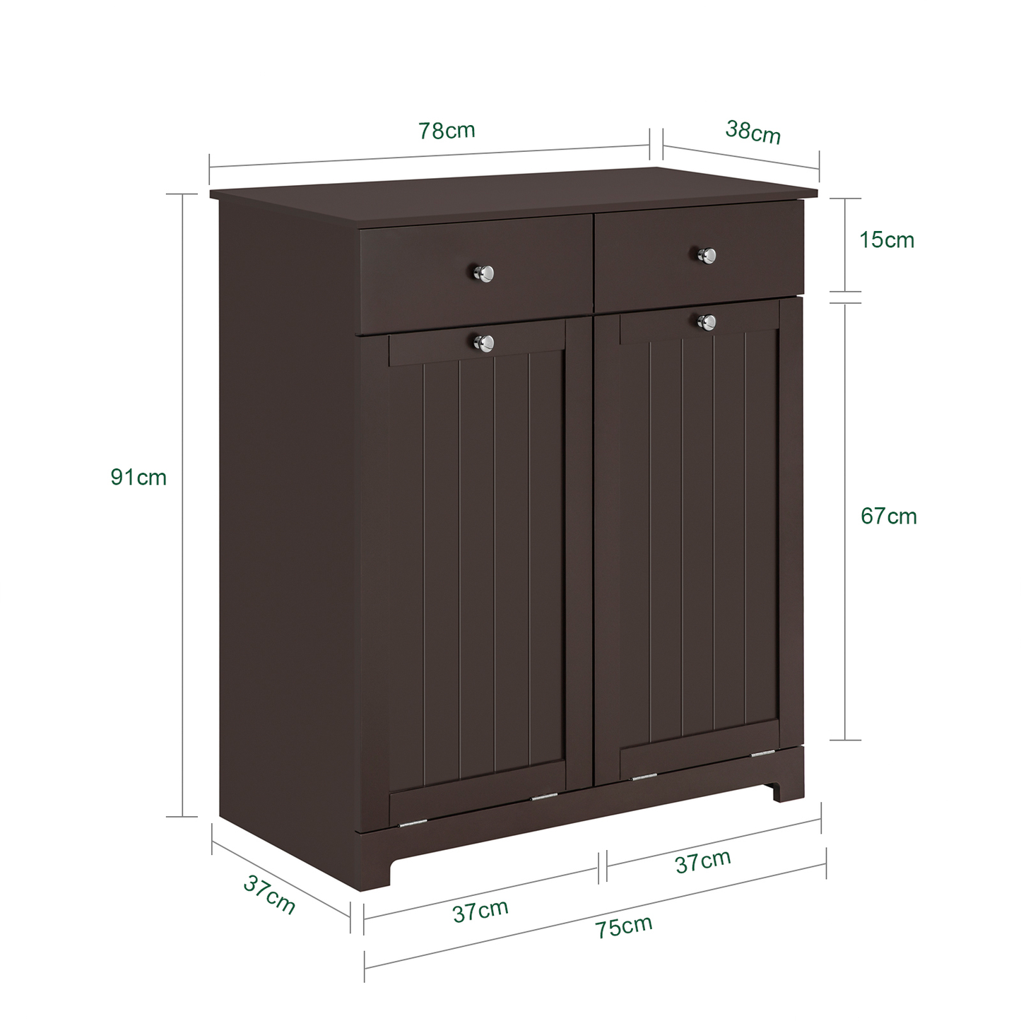 Armoire à linge SoBuy à 2 tiroirs et 2 portes avec paniers à linge BZR33-BR