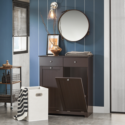 Armoire à linge SoBuy à 2 tiroirs et 2 portes avec paniers à linge BZR33-BR