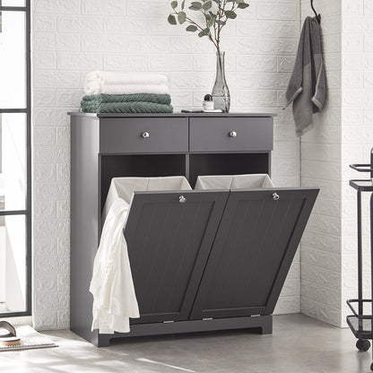 Armoire à linge SoBuy à 2 tiroirs et 2 portes avec paniers à linge BZR33-DG