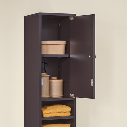 Armoire de salle de bain haute SoBuy, meuble de rangement pour salle de bain BZR34-BR