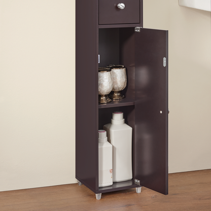 Armoire de salle de bain haute SoBuy, meuble de rangement pour salle de bain BZR34-BR