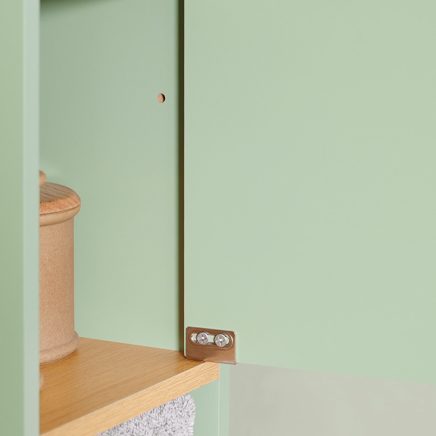 Armoire de salle de bain haute SoBuy avec 1 tiroir, 2 portes et étagères réglables - Meuble de rangement au sol BZR34-GR