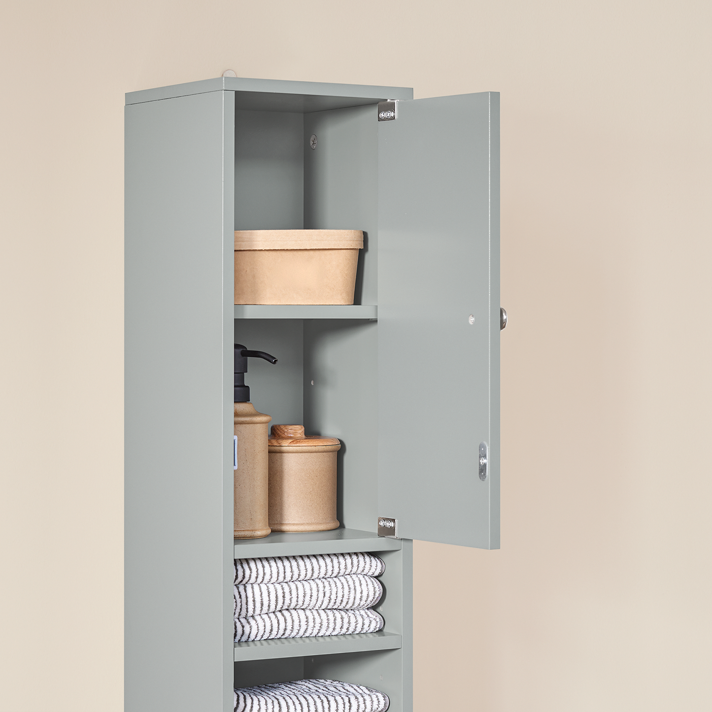 SoBuy BZR34-HG, Meuble de salle de bain gris, étagère, armoire haute, 20 x 20 x 180 cm