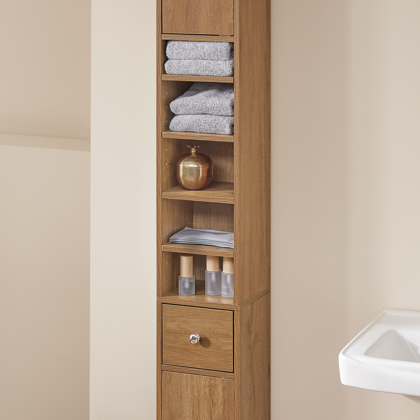 Armoire de salle de bain haute SoBuy BZR34-PF