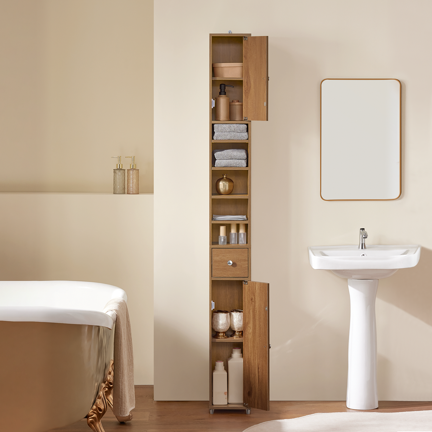 Armoire de salle de bain haute SoBuy BZR34-PF