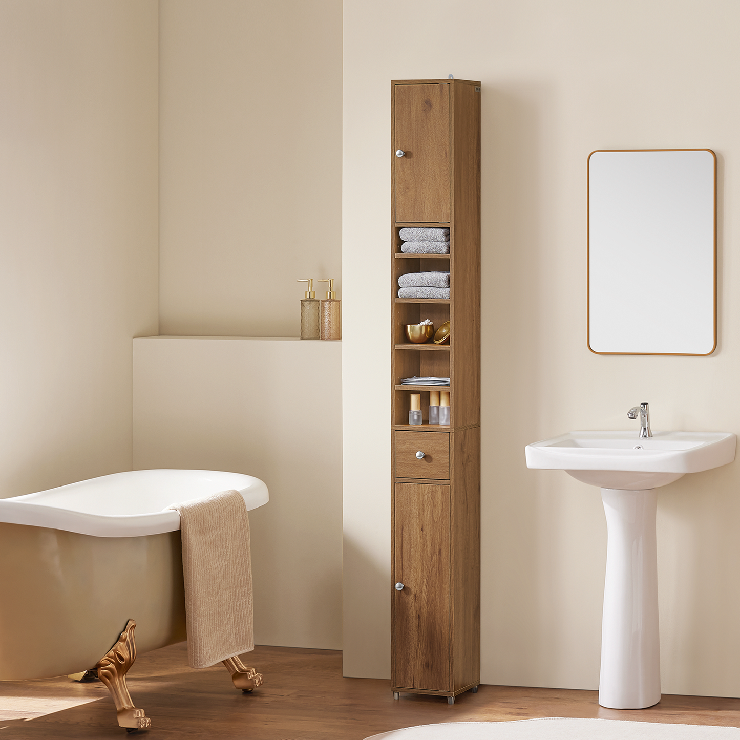 Armoire de salle de bain haute SoBuy BZR34-PF