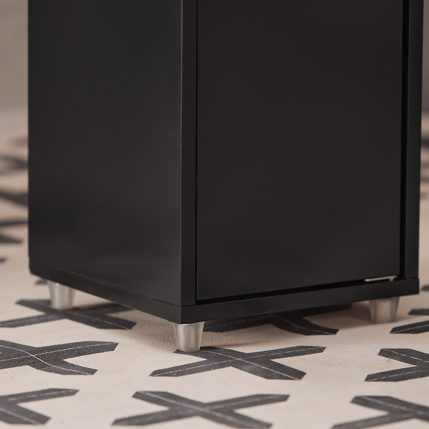 SoBuy BZR34-SCH, Meuble de salle de bain noir, étagère, armoire haute, 20 x 20 x 180 cm