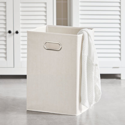 SoBuy BZR73-W, Meuble de rangement pour salle de bain avec tiroir et panier à linge, Meuble buanderie blanc