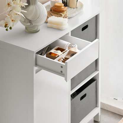 SoBuy BZR77-W Panier à linge Coffre à linge Armoire de salle de bain