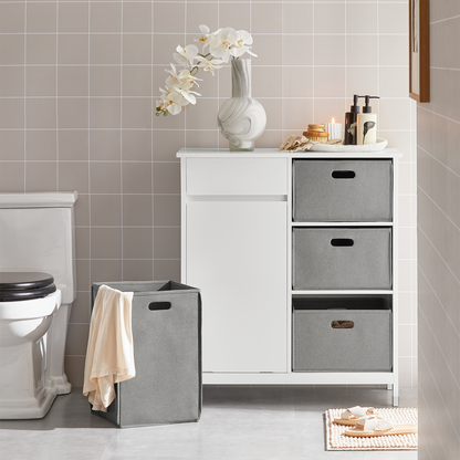 SoBuy BZR77-W Panier à linge Coffre à linge Armoire de salle de bain