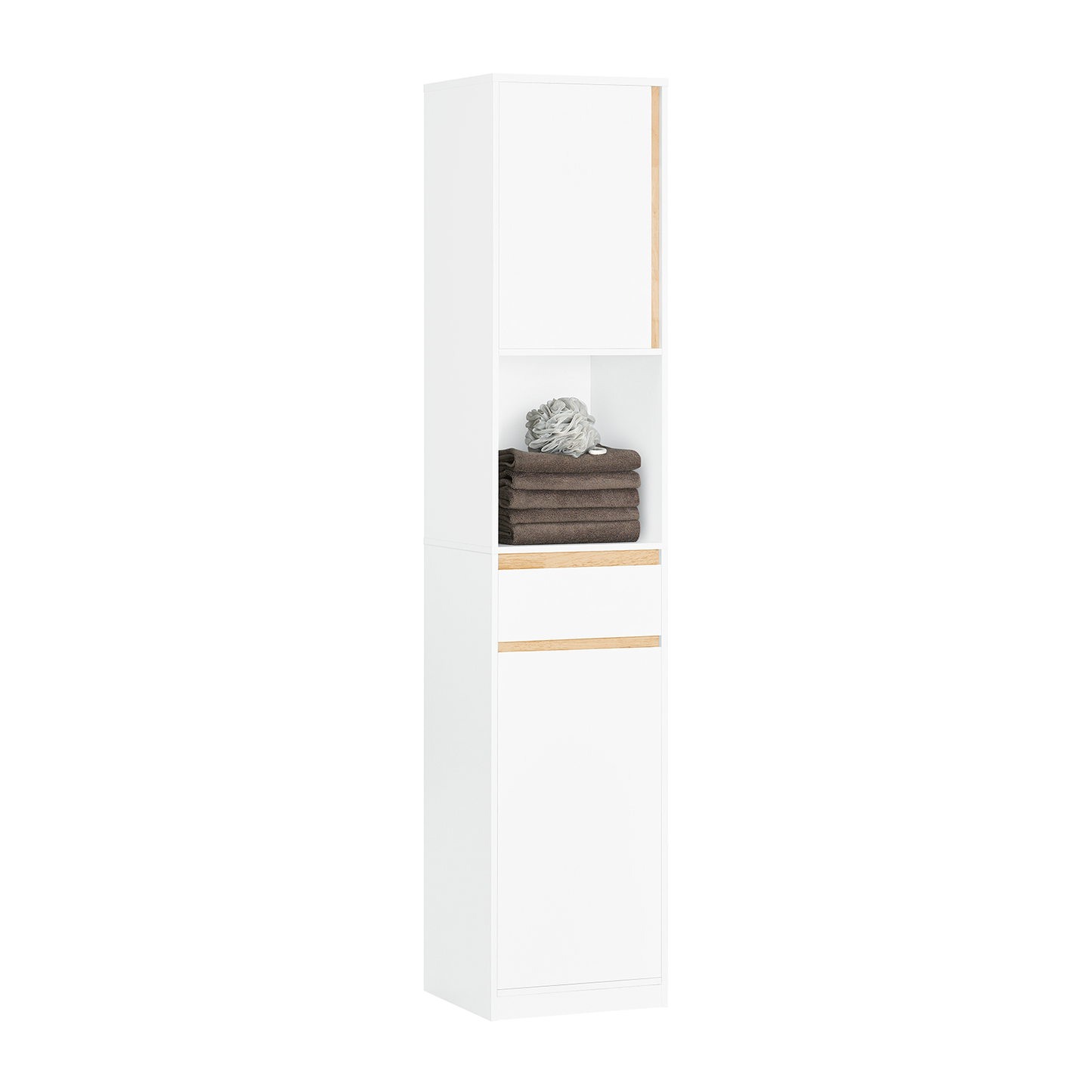 Armoire de salle de bain haute SoBuy, meuble de rangement pour salle de bain BZR80-W