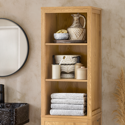 Armoire de salle de bain haute SoBuy avec panier à linge BZR95-SN