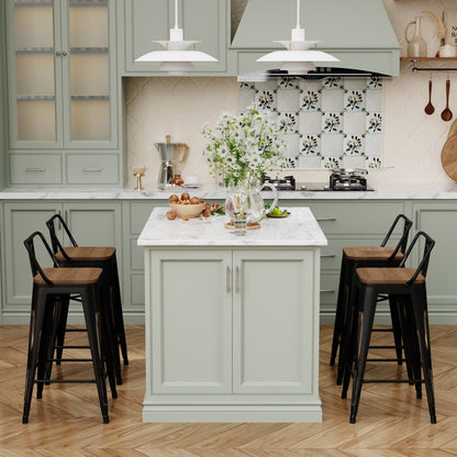 Bar Stools With Back set of 4 Industrial Metal Barstools with Wooden Seats