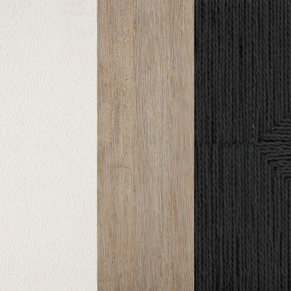 Beacon Bohemian Boucle Bar Stool, Upholstered Counter Height Chair with Solid Wood Frame and Woven Seagrass Back