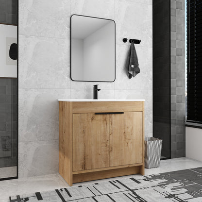 Beingnext 24/30/36 Bathroom Vanity with Sink, Freestanding Bathroom Vanity with Soft Close Door and Adjustable Shelf