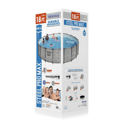 Bestway Steel Pro MAX Round Above Ground Swimming Pool with Pump & Cover