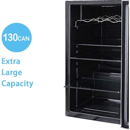 4.4cu.f Wine Cooler with LED Lights and Touch Buttons, Removable Shelves, Less Than 38dB