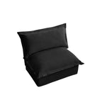 Black Chenille Armless Sofa 1 Seat Modern Removable Cover Sturdy Wood Frame 34.64 Inch Height