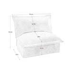 Black Chenille Armless Sofa 1 Seat Modern Removable Cover Sturdy Wood Frame 34.64 Inch Height