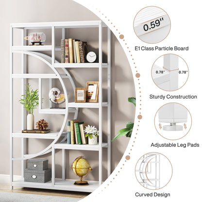 Bookshelf 5 Shelf Industrial Etagere Bookcase for Bedroom, Living Room, Home Office