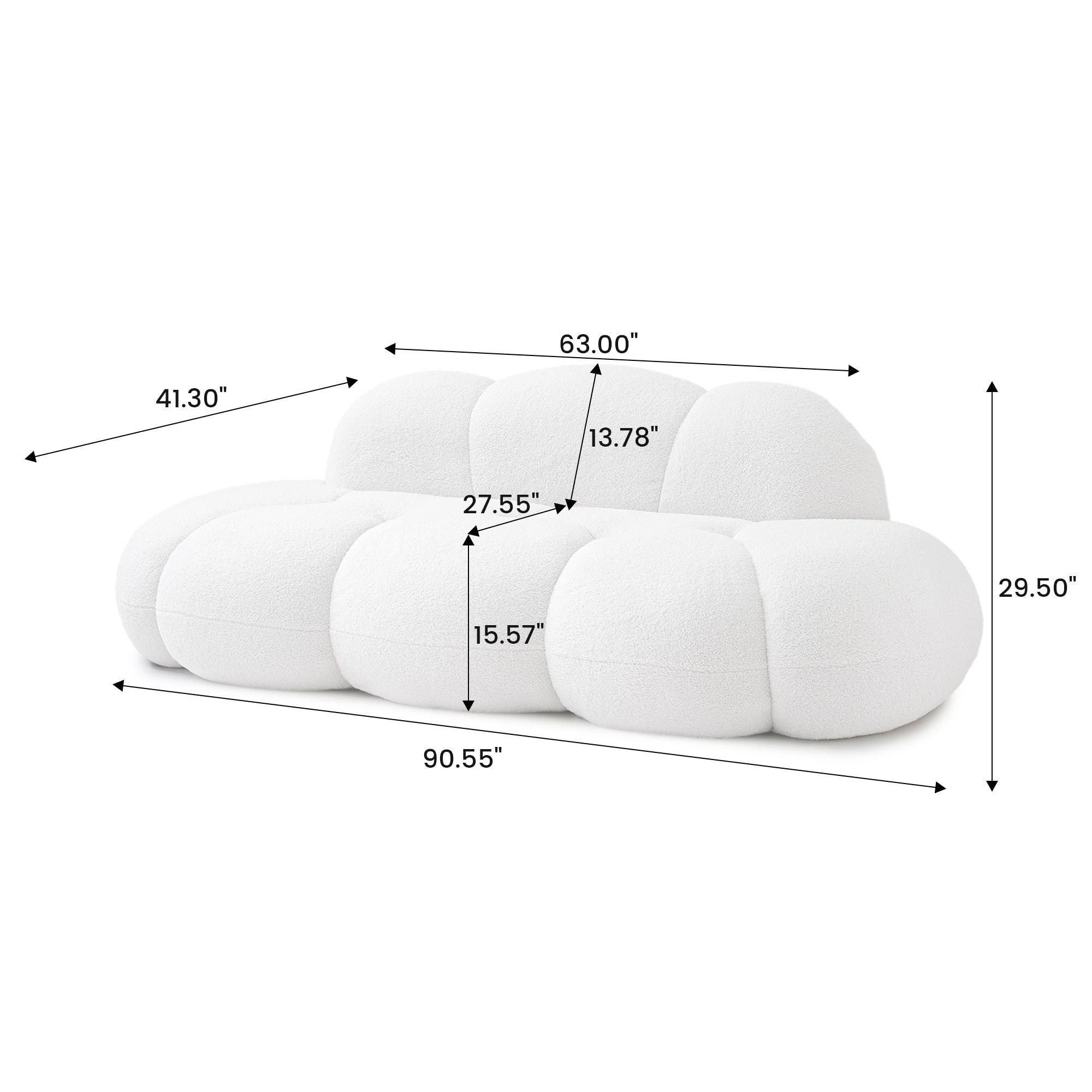 Boucle Upholstered Cloud Sofa Modern Frameless Floor Couch