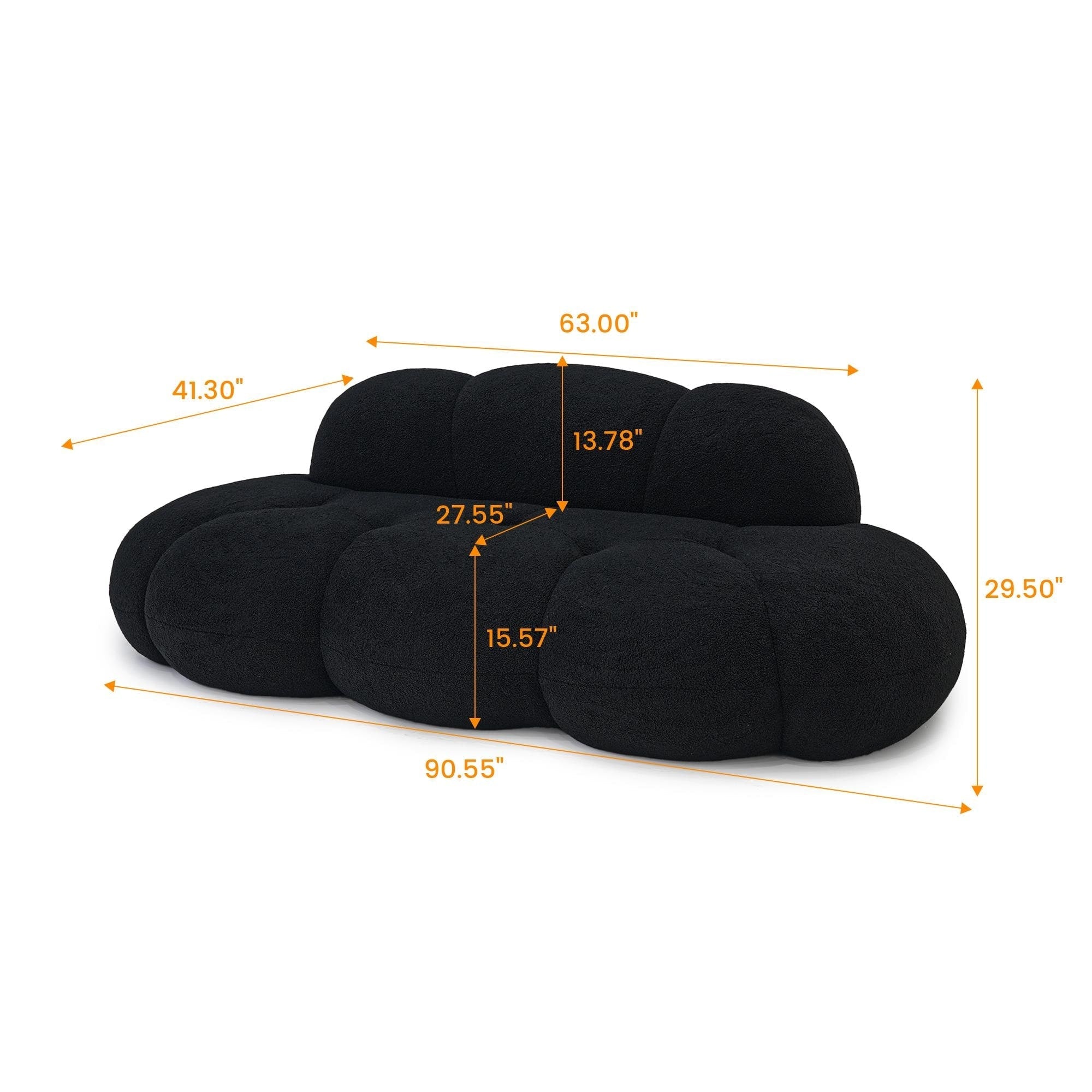 Boucle Upholstered Cloud Sofa Modern Frameless Floor Couch