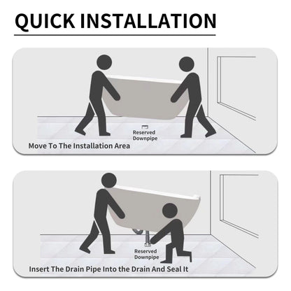 CB HOME 59''/67'' Freestanding Acrylic Soaking Bathtubs, Soaking Tubs Single Side Against The Wall, Left/Right Overflow