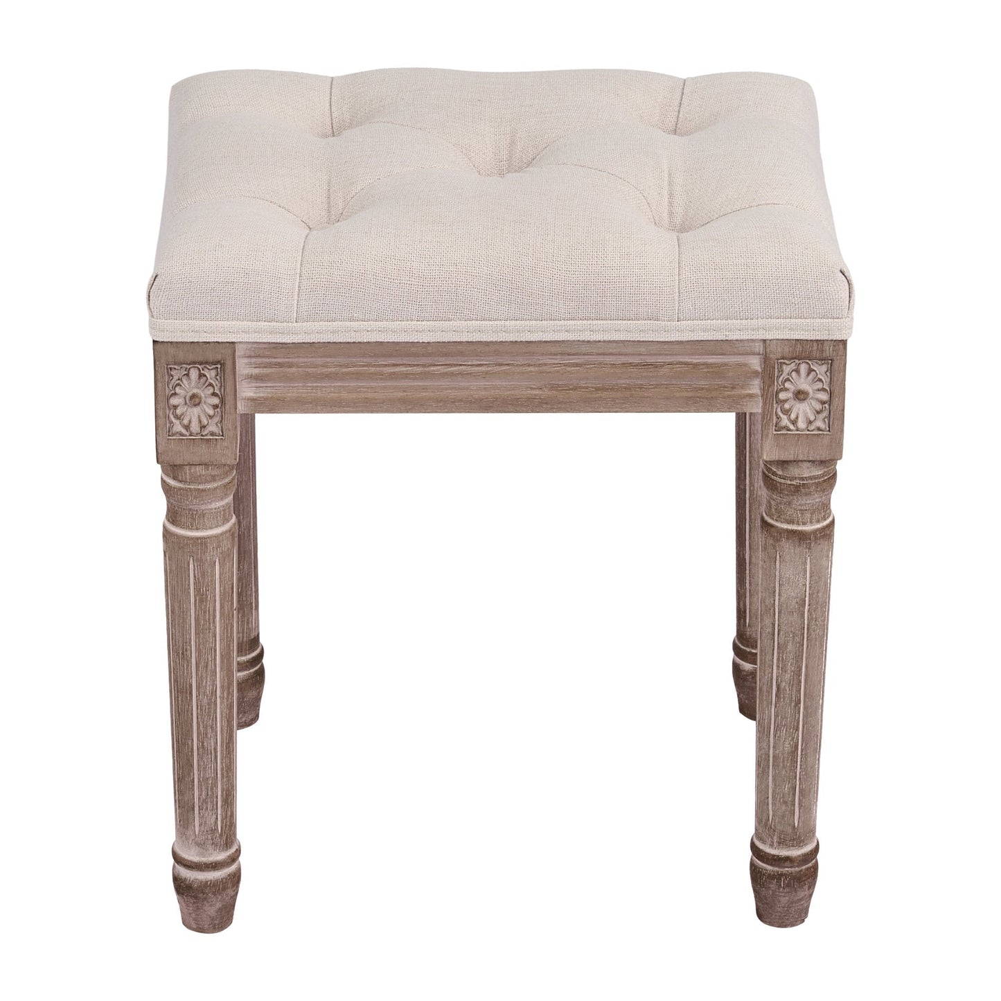 CO-Z French Vintage Upholstered Foot Stool and Vanity Stool