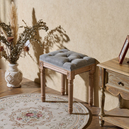 CO-Z French Vintage Upholstered Foot Stool and Vanity Stool