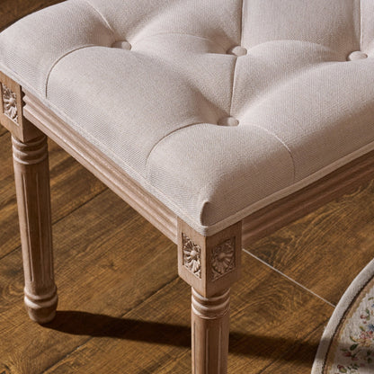 CO-Z French Vintage Upholstered Foot Stool and Vanity Stool