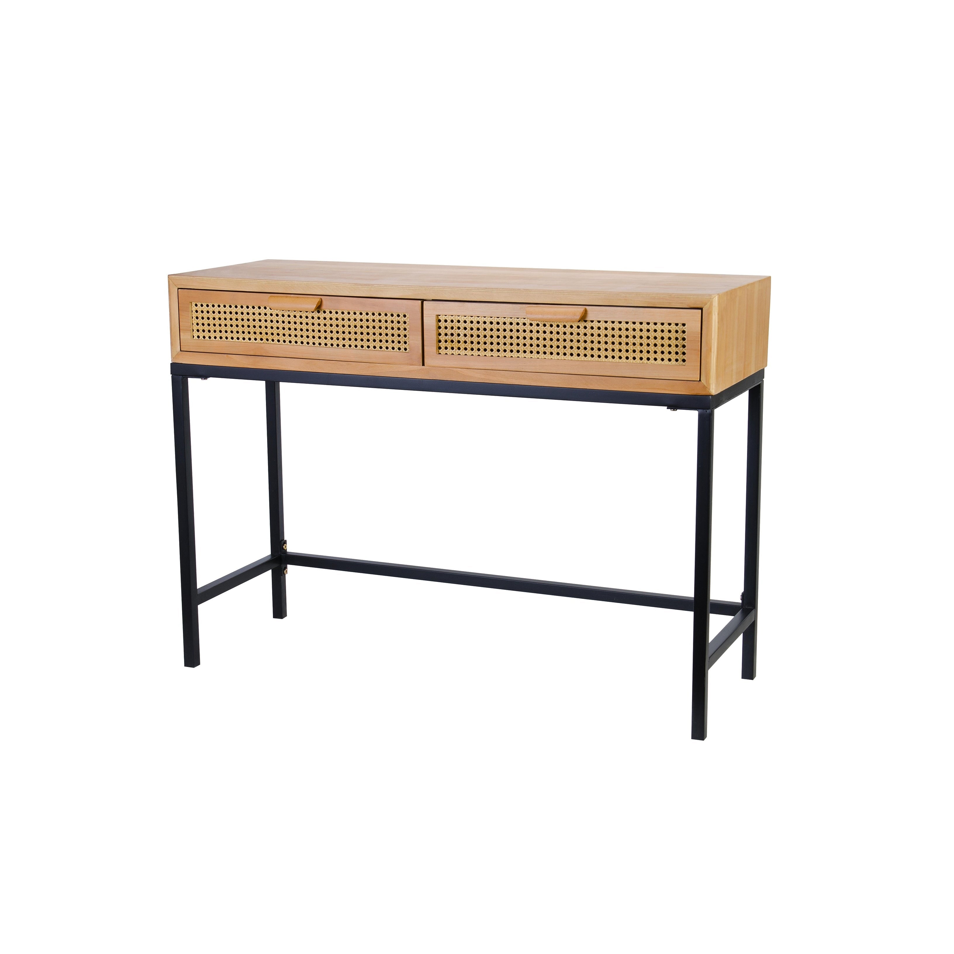 COZAYH 44 Woven Front Modern Farmhouse Console Table Sofa