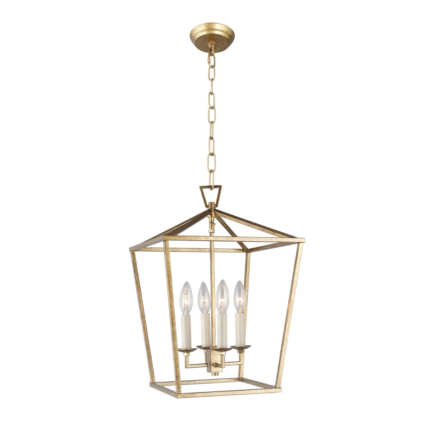 Candle Style Lantern Pendant Stairway or Kitchen Island Open Cage Chandelier - N/A