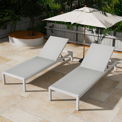 Cape Coral Outdoor Aluminum Chaise Lounge (Set of 2) by Christopher Knight Home - 77.56 D x 25.20 W x 11.80 H