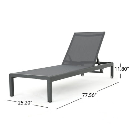 Cape Coral Outdoor Aluminum Chaise Lounge (Set of 2) by Christopher Knight Home - 77.56 D x 25.20 W x 11.80 H