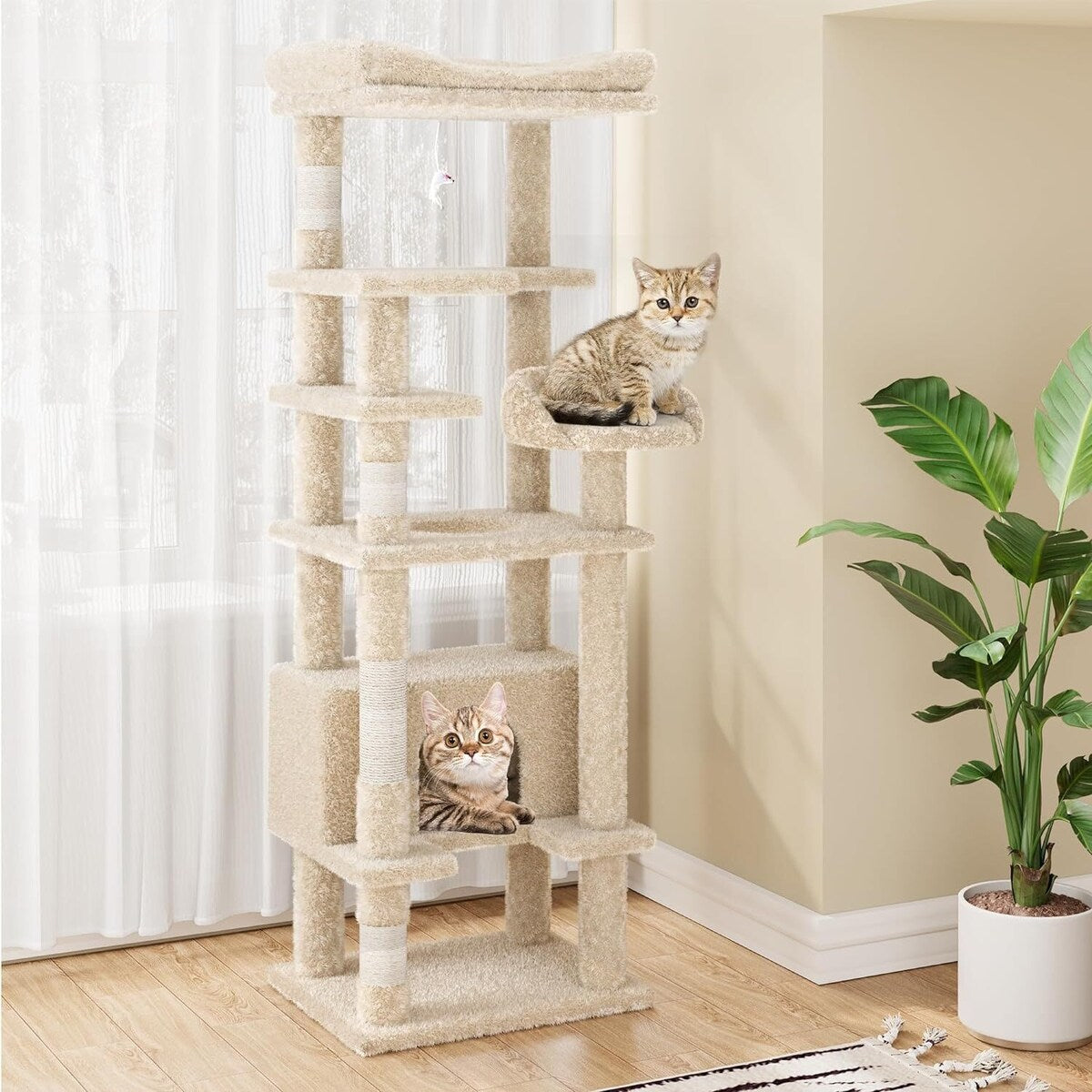Cat Tree, Multi-Level Cat Tower Condo with Scrating Post