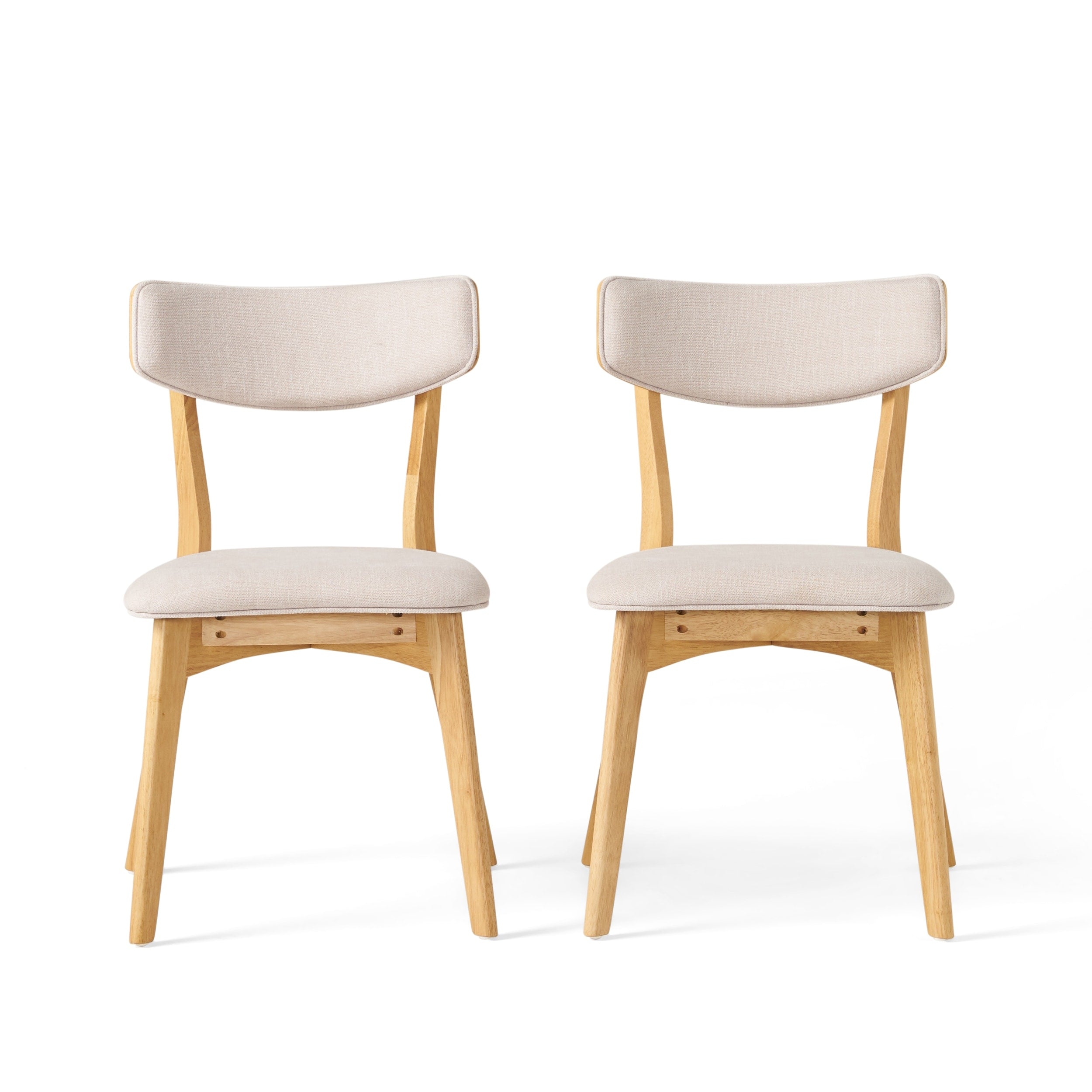 Chazz Mid-Century Modern Upholstered Rubberwood Dining Chairs (Set of 2/4) by Christopher Knight Home