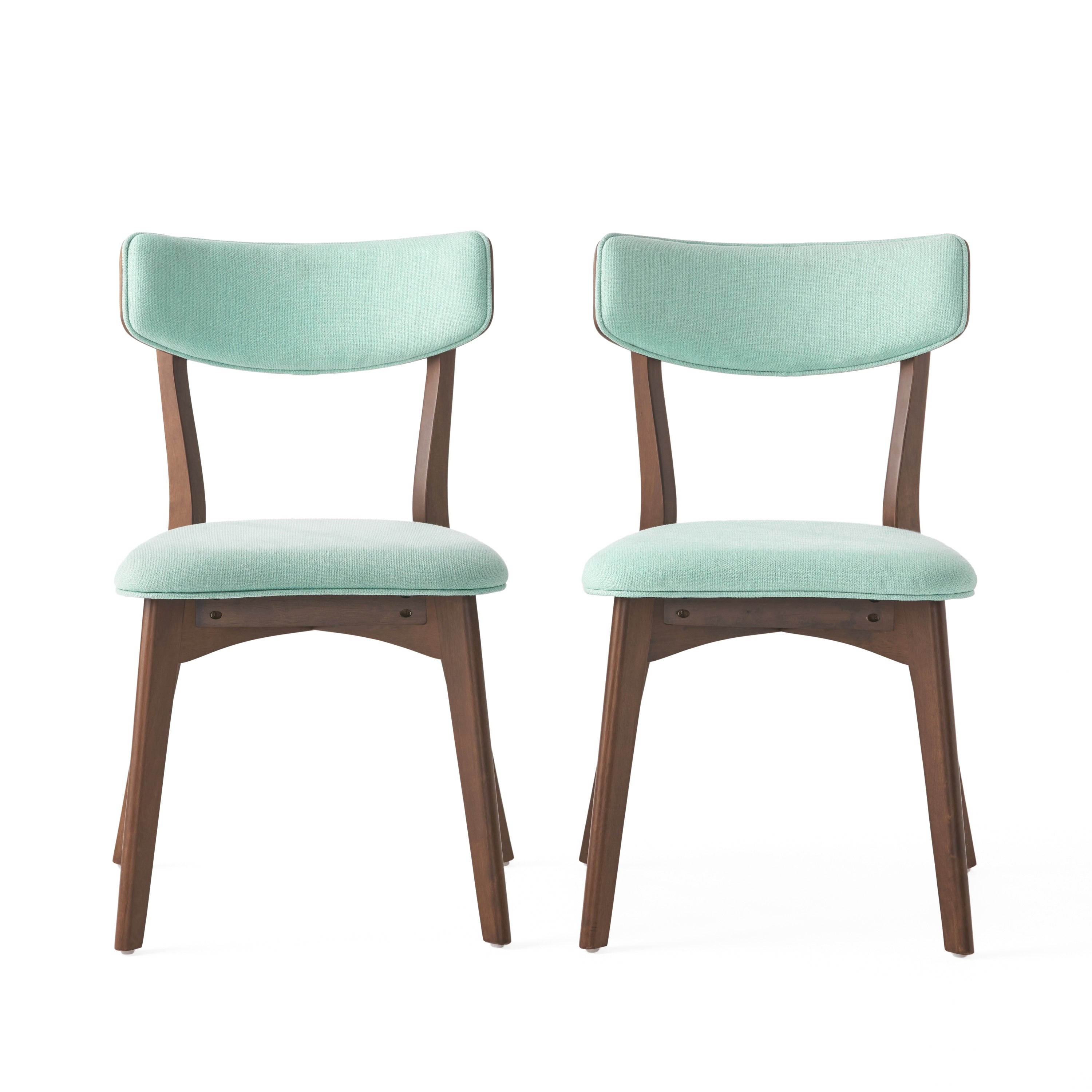 Chazz Mid-Century Modern Upholstered Rubberwood Dining Chairs (Set of 2/4) by Christopher Knight Home