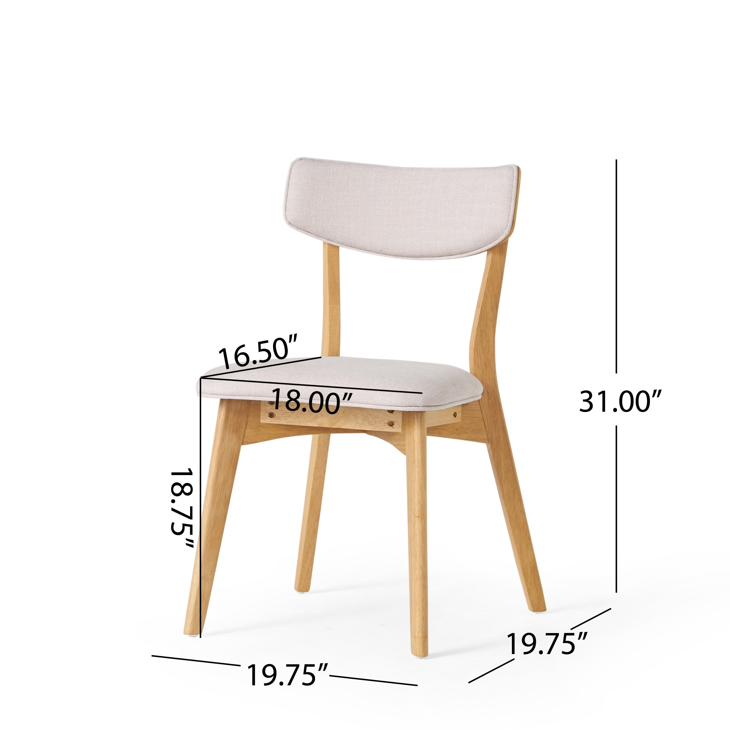 Chazz Mid-Century Modern Upholstered Rubberwood Dining Chairs (Set of 2/4) by Christopher Knight Home