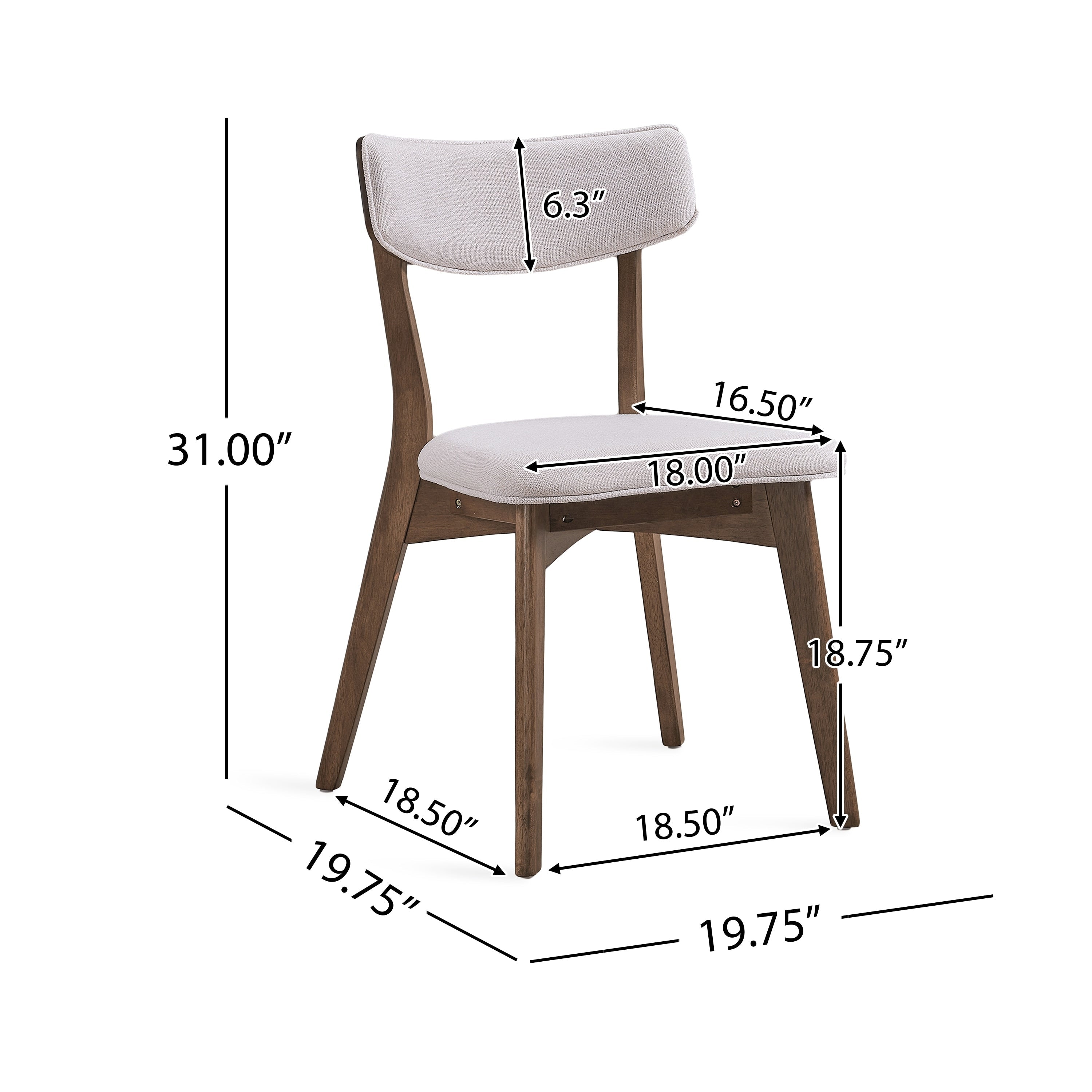 Chazz Mid-Century Modern Upholstered Rubberwood Dining Chairs (Set of 2/4) by Christopher Knight Home