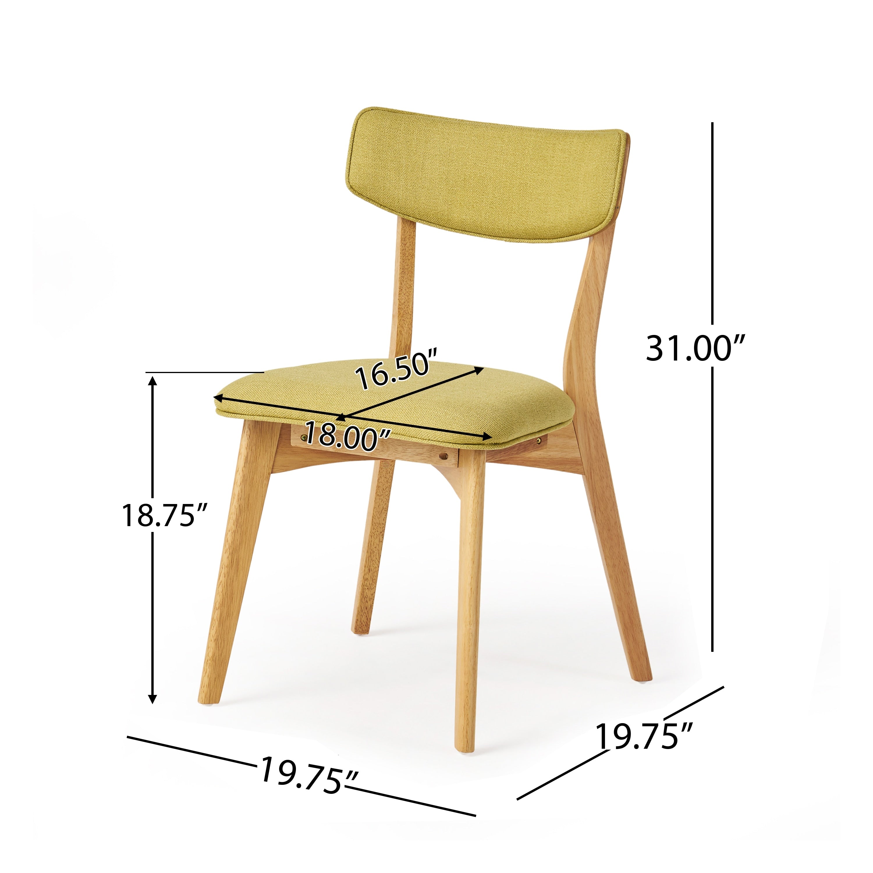 Chazz Mid-Century Modern Upholstered Rubberwood Dining Chairs (Set of 2/4) by Christopher Knight Home