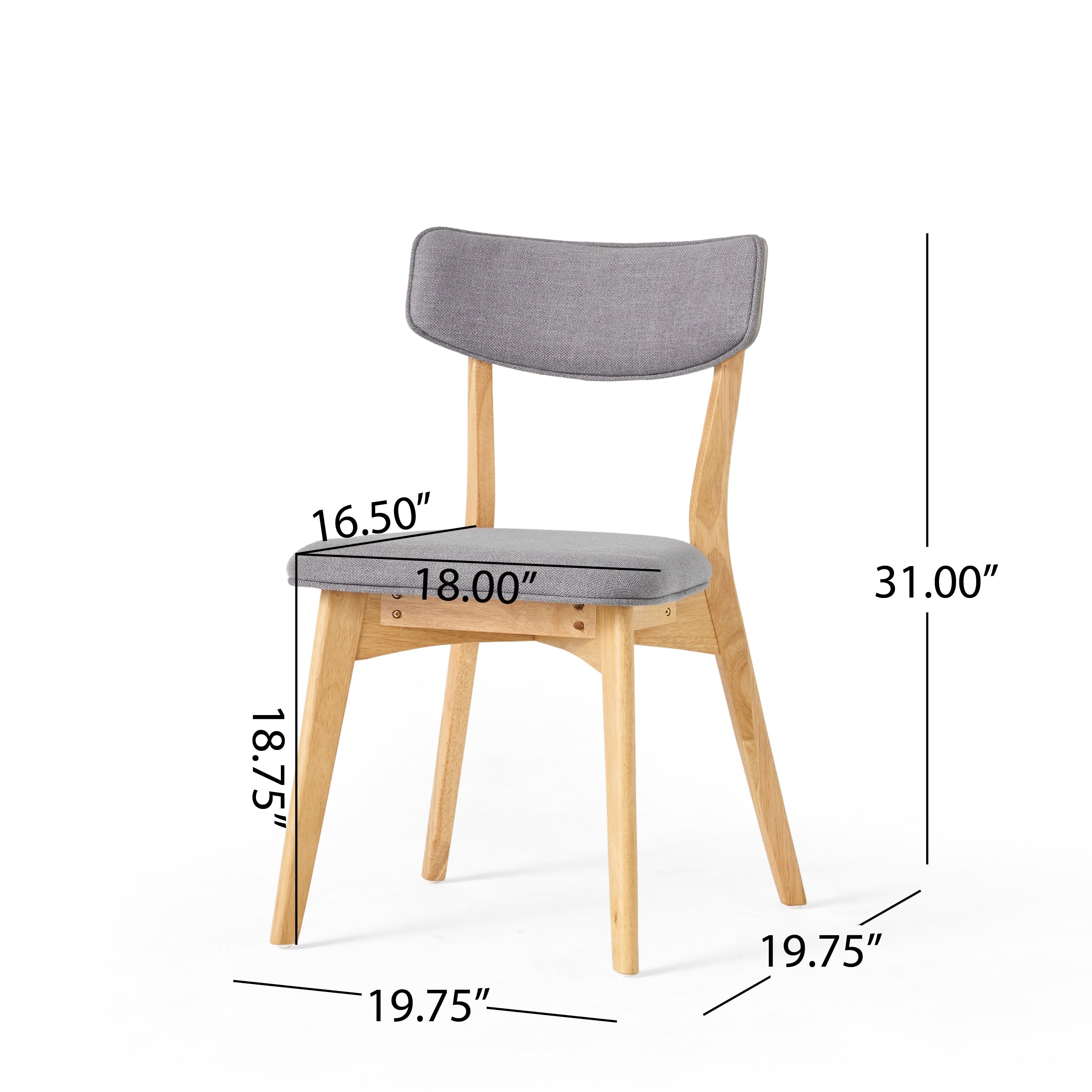 Chazz Mid-Century Modern Upholstered Rubberwood Dining Chairs (Set of 2/4) by Christopher Knight Home