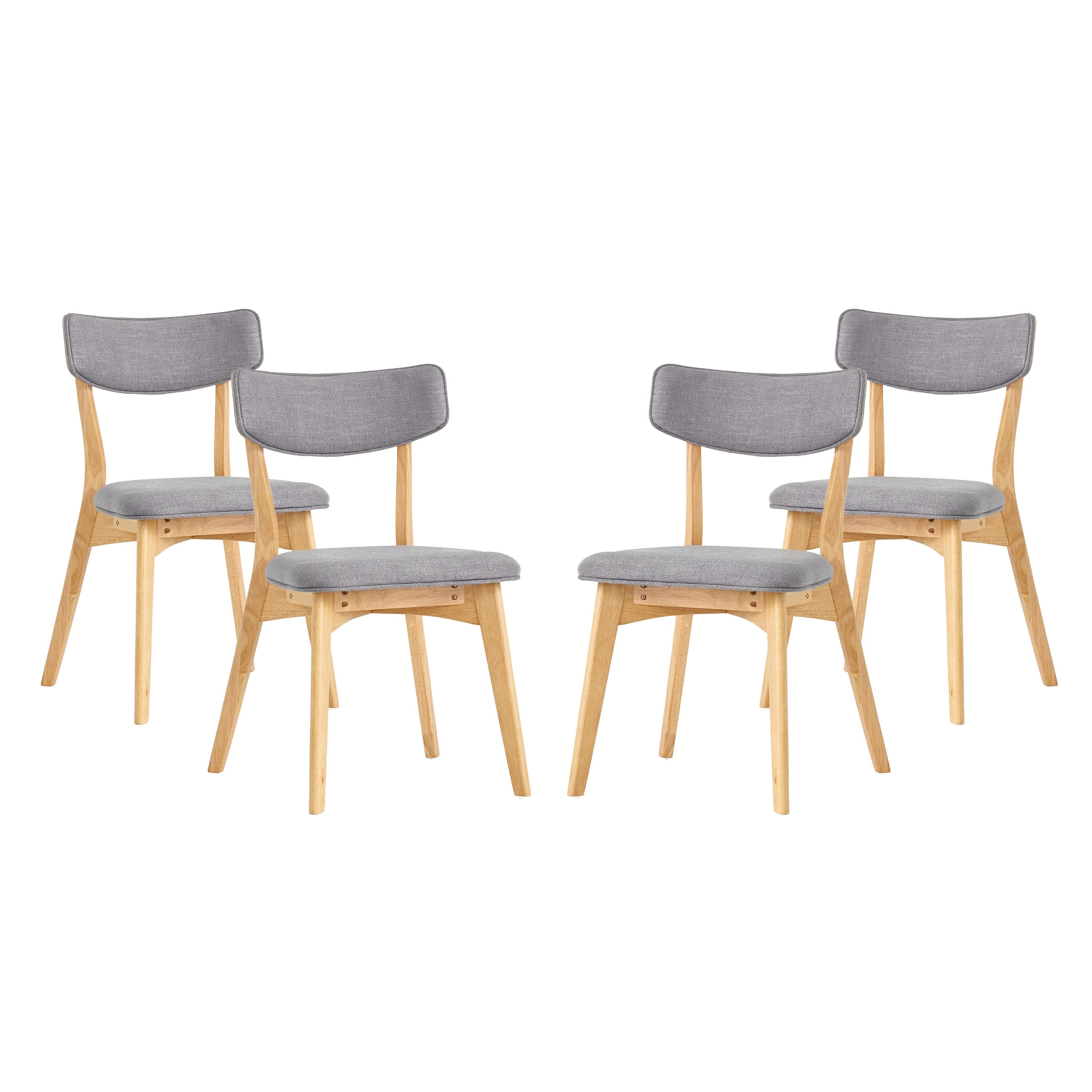 Chazz Mid-Century Modern Upholstered Rubberwood Dining Chairs (Set of 2/4) by Christopher Knight Home