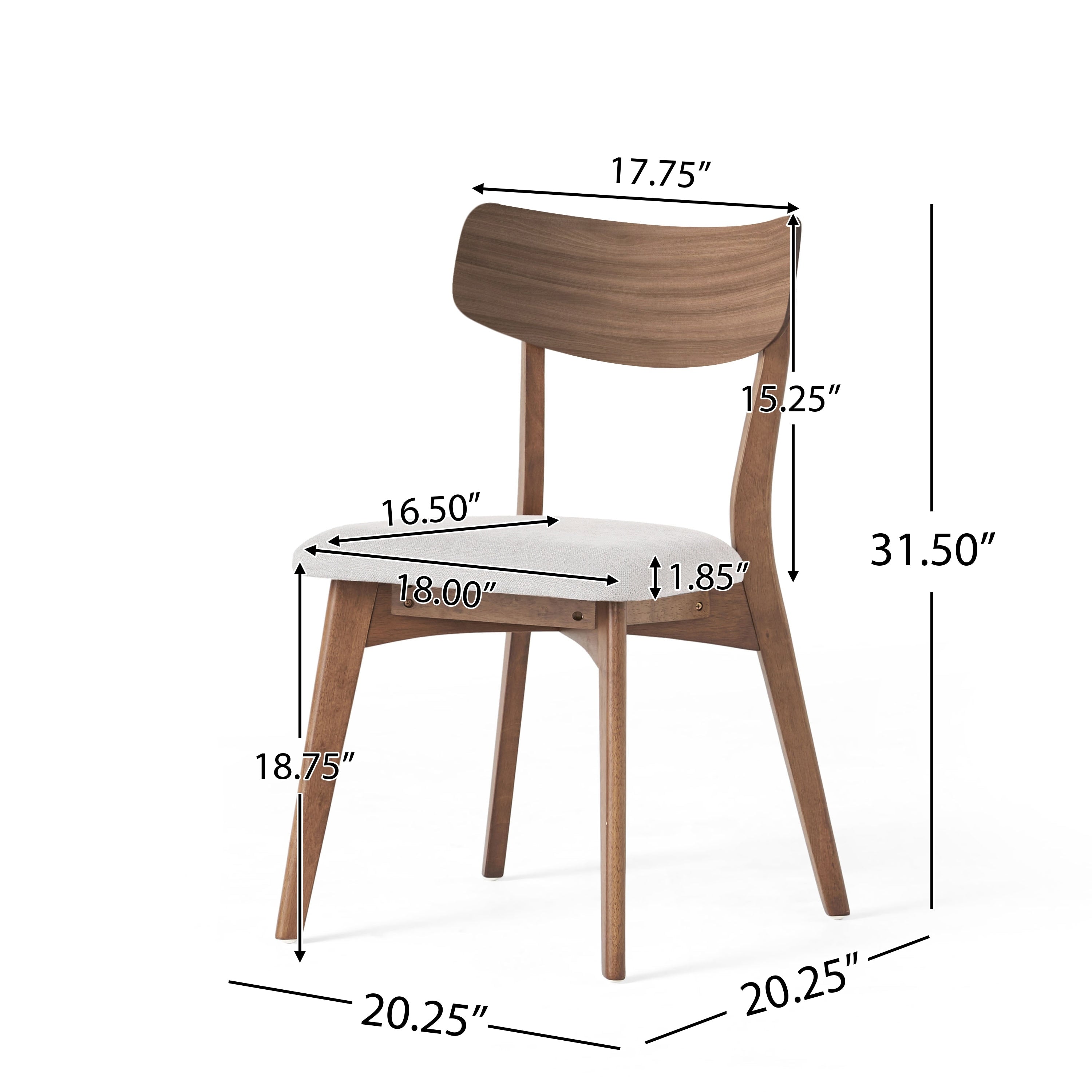 Chazz Mid-Century Modern Upholstered Rubberwood Dining Chairs (Set of 2/4) by Christopher Knight Home