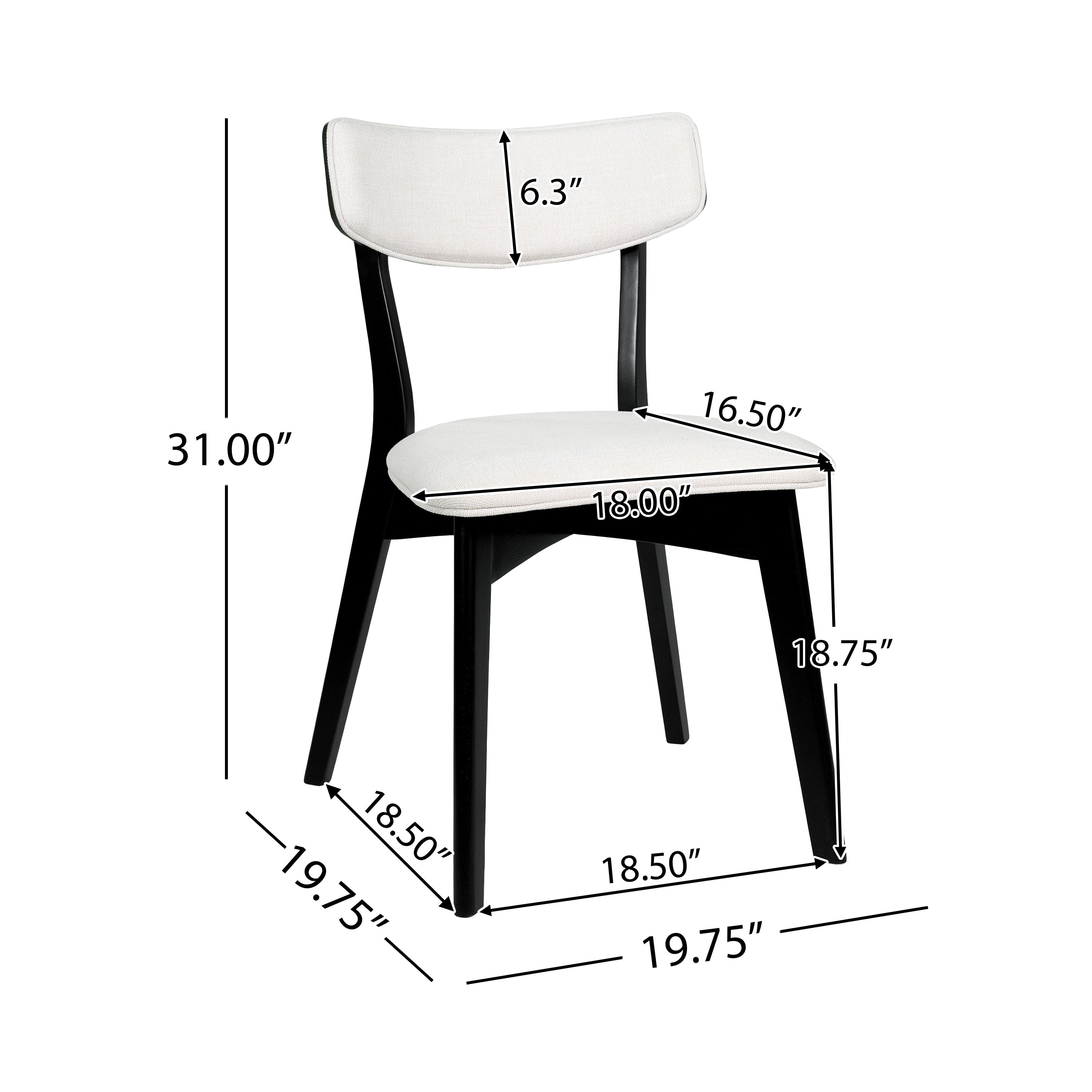 Chazz Mid-Century Modern Upholstered Rubberwood Dining Chairs (Set of 2/4) by Christopher Knight Home