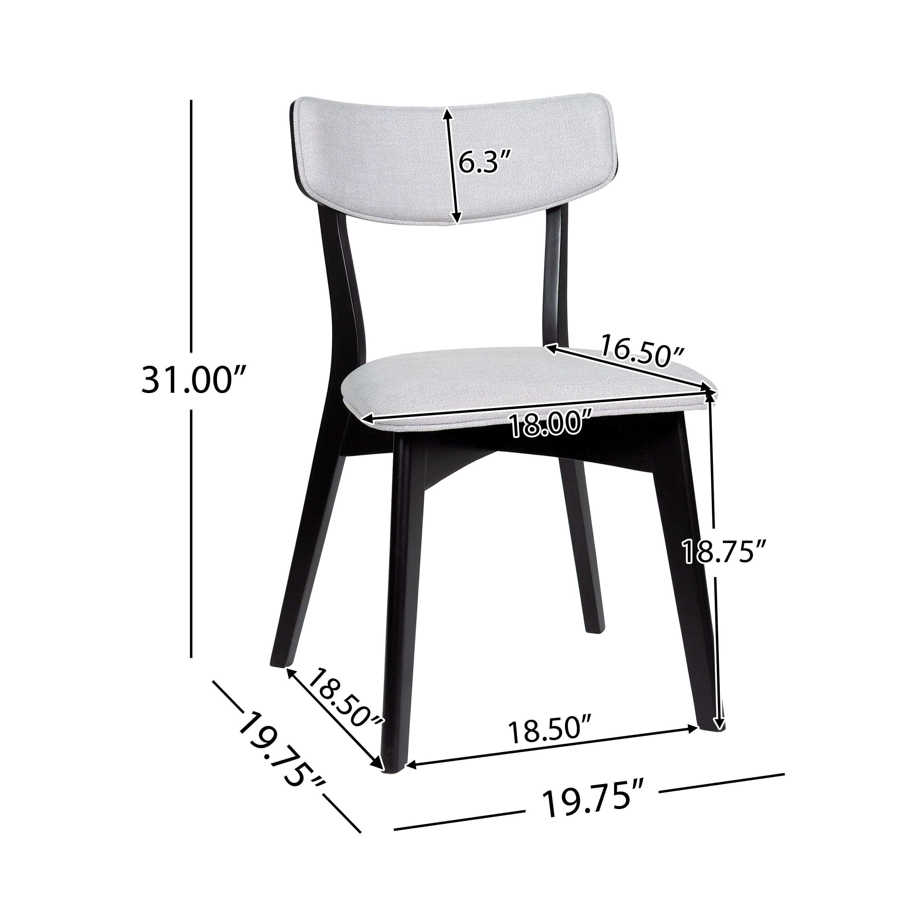 Chazz Mid-Century Modern Upholstered Rubberwood Dining Chairs (Set of 2/4) by Christopher Knight Home