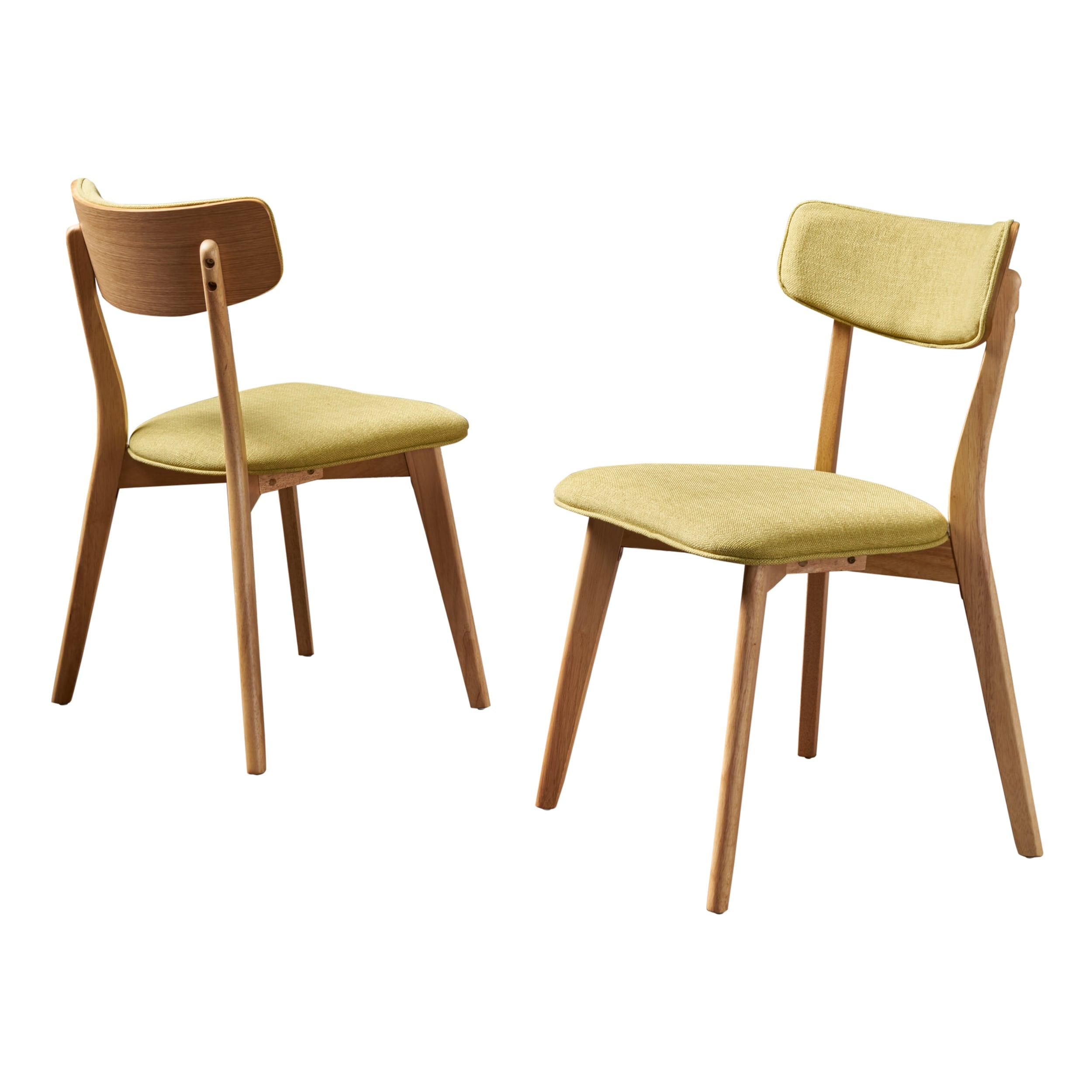 Chazz Mid-Century Modern Upholstered Rubberwood Dining Chairs (Set of 2/4) by Christopher Knight Home