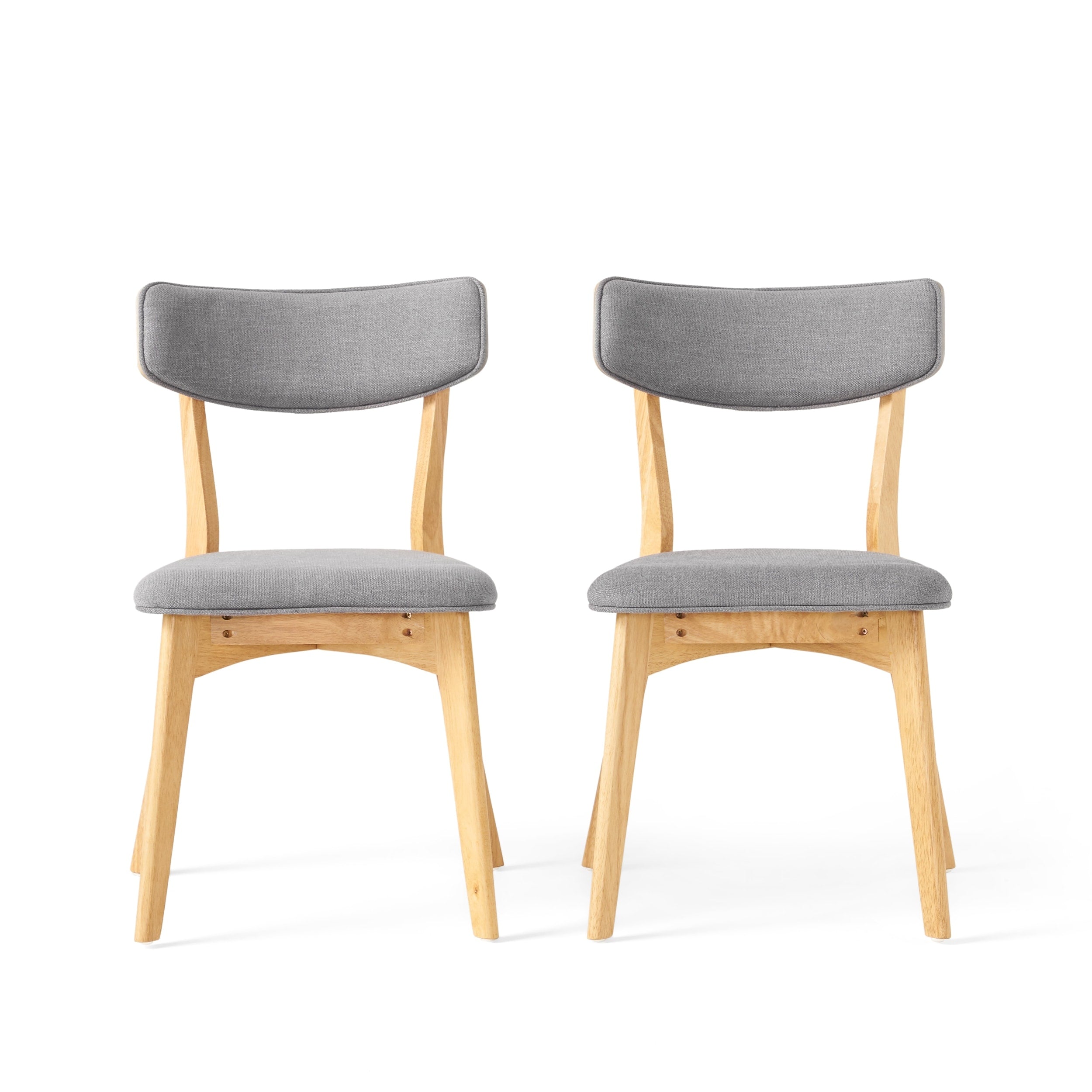 Chazz Mid-Century Modern Upholstered Rubberwood Dining Chairs (Set of 2/4) by Christopher Knight Home