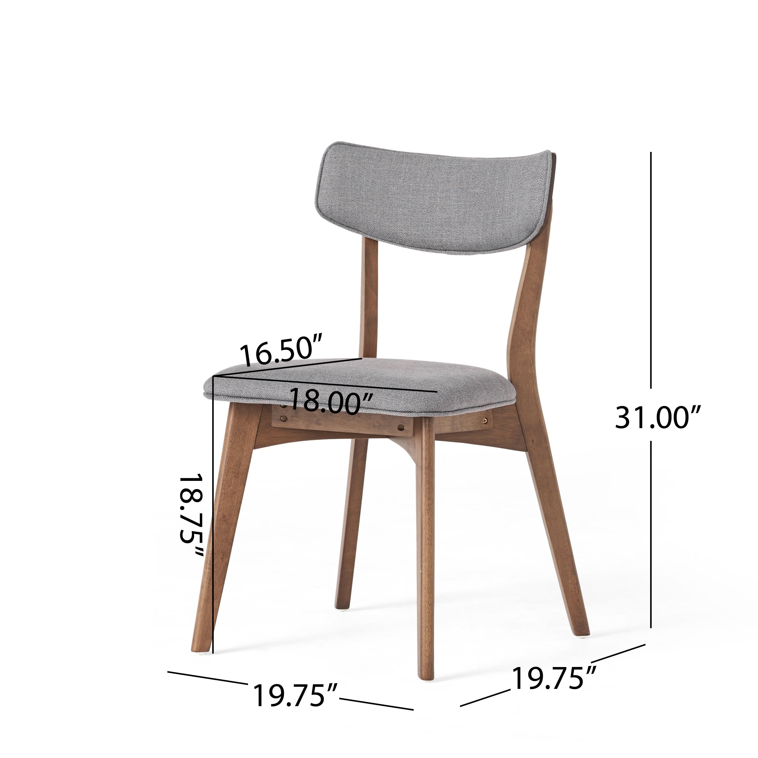 Chazz Mid-Century Modern Upholstered Rubberwood Dining Chairs (Set of 2/4) by Christopher Knight Home