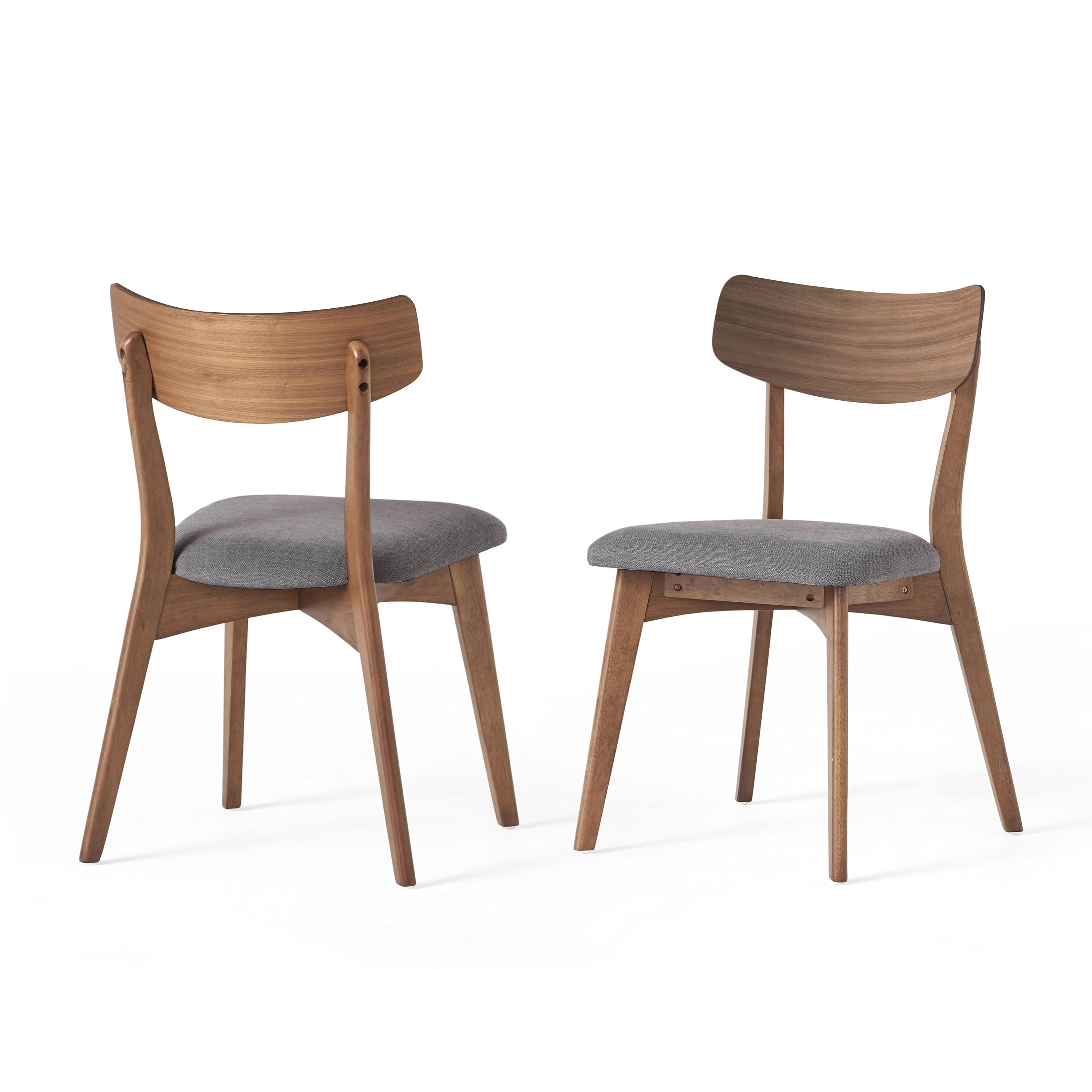 Chazz Mid-Century Modern Upholstered Rubberwood Dining Chairs (Set of 2/4) by Christopher Knight Home