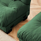 Cloud Couch 2 Seater Sofa for Living Room, Chenille 2 - Seat sofa with 2 Lumbar pillows and 2 throw pillows,Chenille Green